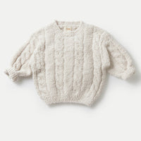 FUZZY BOXY CABLE SWEATER