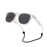 POLARIZED WAYFARER SUNGLASSES - CLEAR