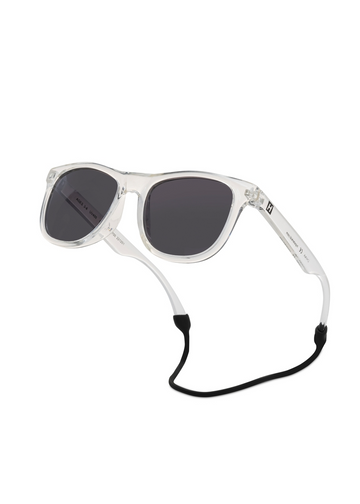 POLARIZED WAYFARER SUNGLASSES - CLEAR