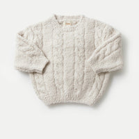 FUZZY BOXY CABLE SWEATER