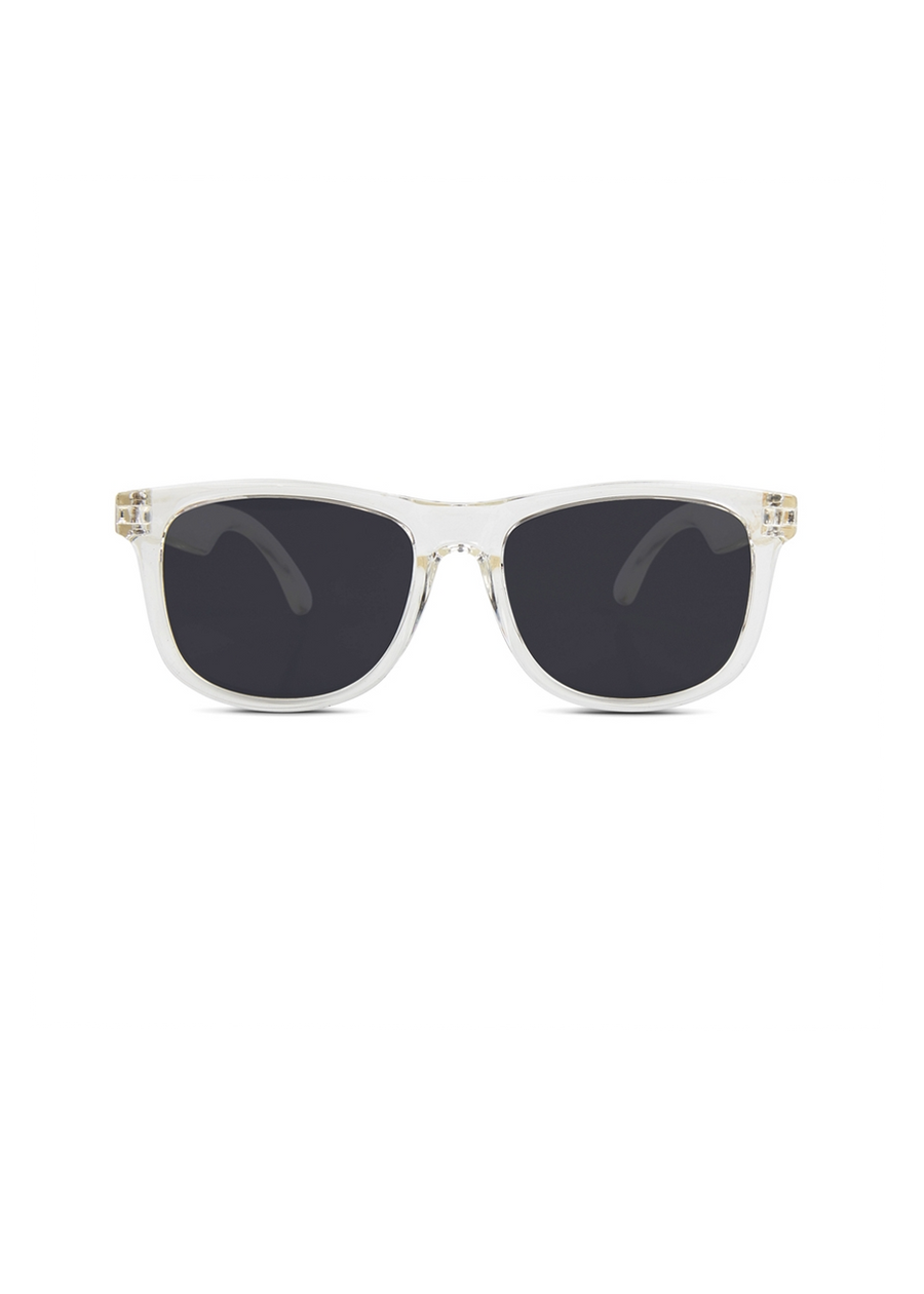 POLARIZED WAYFARER SUNGLASSES - CLEAR