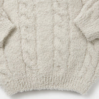 FUZZY BOXY CABLE SWEATER