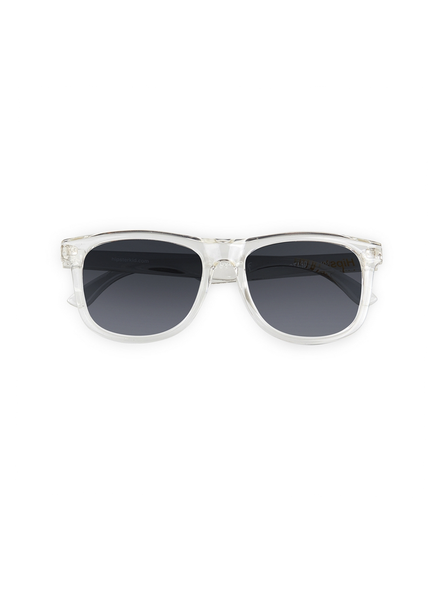 POLARIZED WAYFARER SUNGLASSES - CLEAR