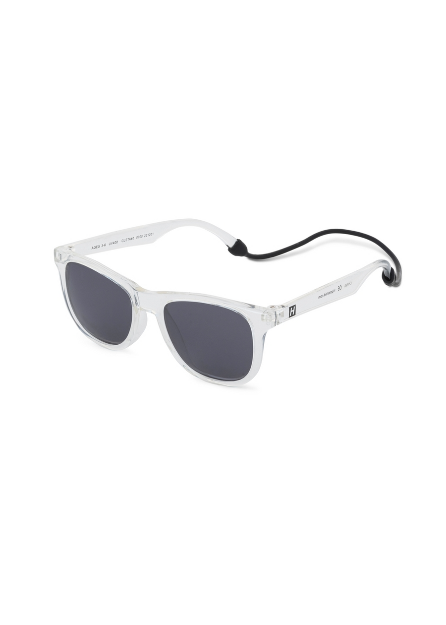 POLARIZED WAYFARER SUNGLASSES - CLEAR