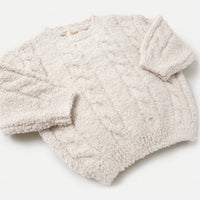 FUZZY BOXY CABLE SWEATER