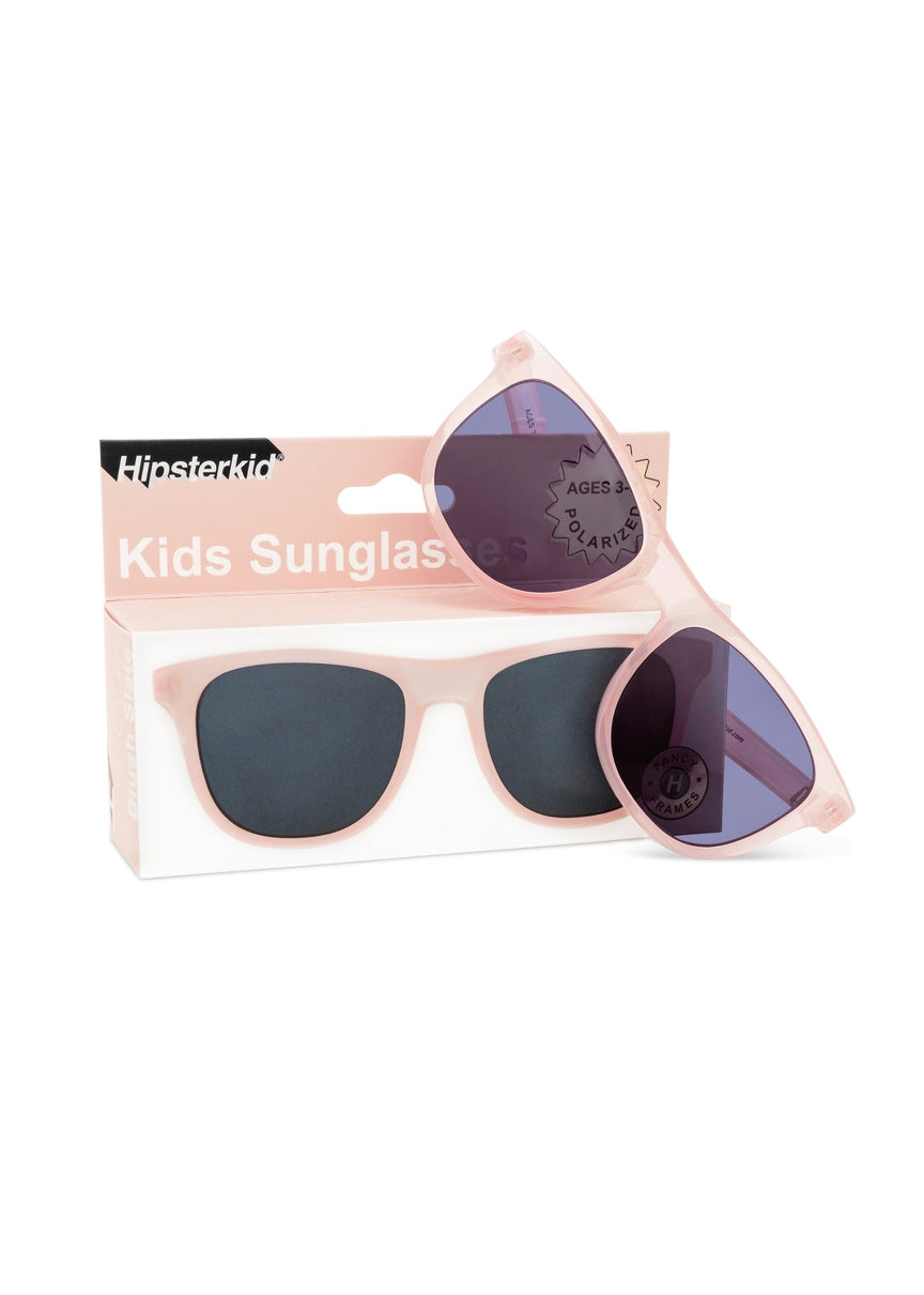 POLARIZED WAYFARER SUNGLASSES - BLUSH SLATE