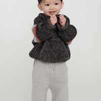 RELAXED BOXY KNIT PANTS - HEATHER GREY