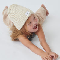 CHUNKY KNIT BEANIE - SAND