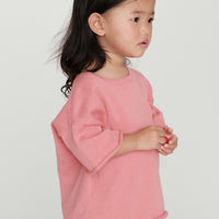 BOXY KNIT POCKET TEE - CORAL