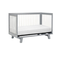 HUDSON 3-IN-1 CONVERTIBLE CRIB WITH TODDLER BED CONVERSION KIT - GREY/WHITE